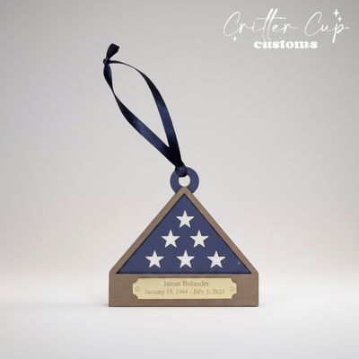 Veteran Ornament, Memorial Flag Ornamet