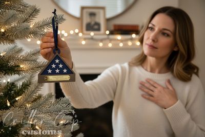 Veteran Ornament, Memorial Flag Ornamet