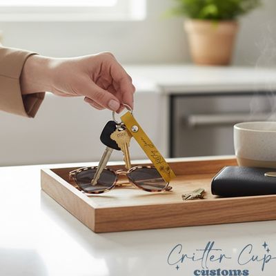 Personalized Keychain, Pastel Leather Keychain