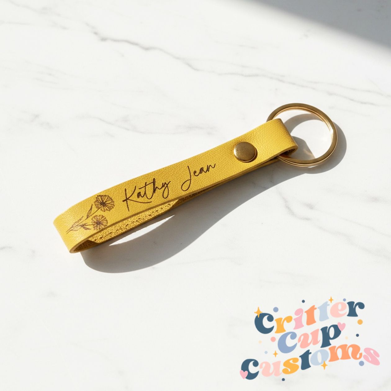 Personalized Keychain, Pastel Leather Keychain