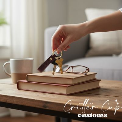 Personalized Keychain, Pastel Leather Keychain