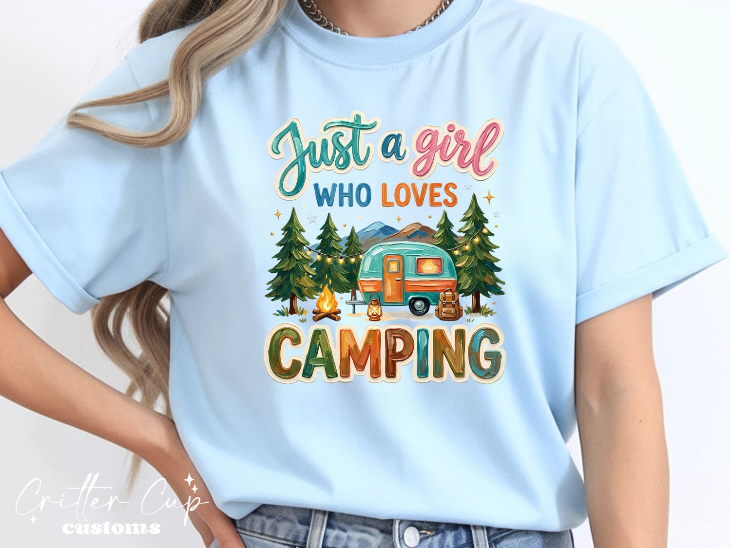 Camping  T-Shirt "Just a Girl Who Loves Camping"