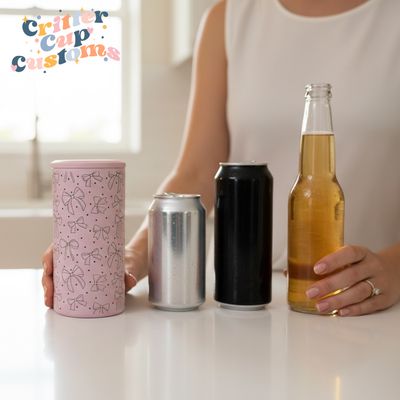 Engraved Coquette Bows 4 In One Can Koozie