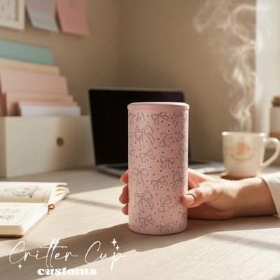 Engraved Coquette Bows 4 In One Can Koozie