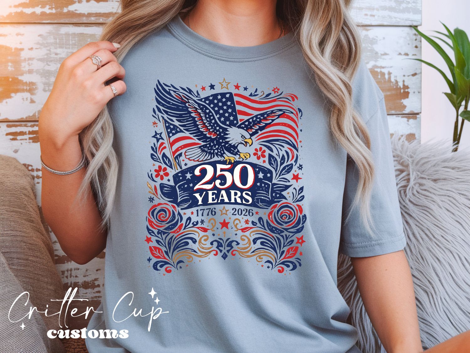USA 250 Floral T-shirt