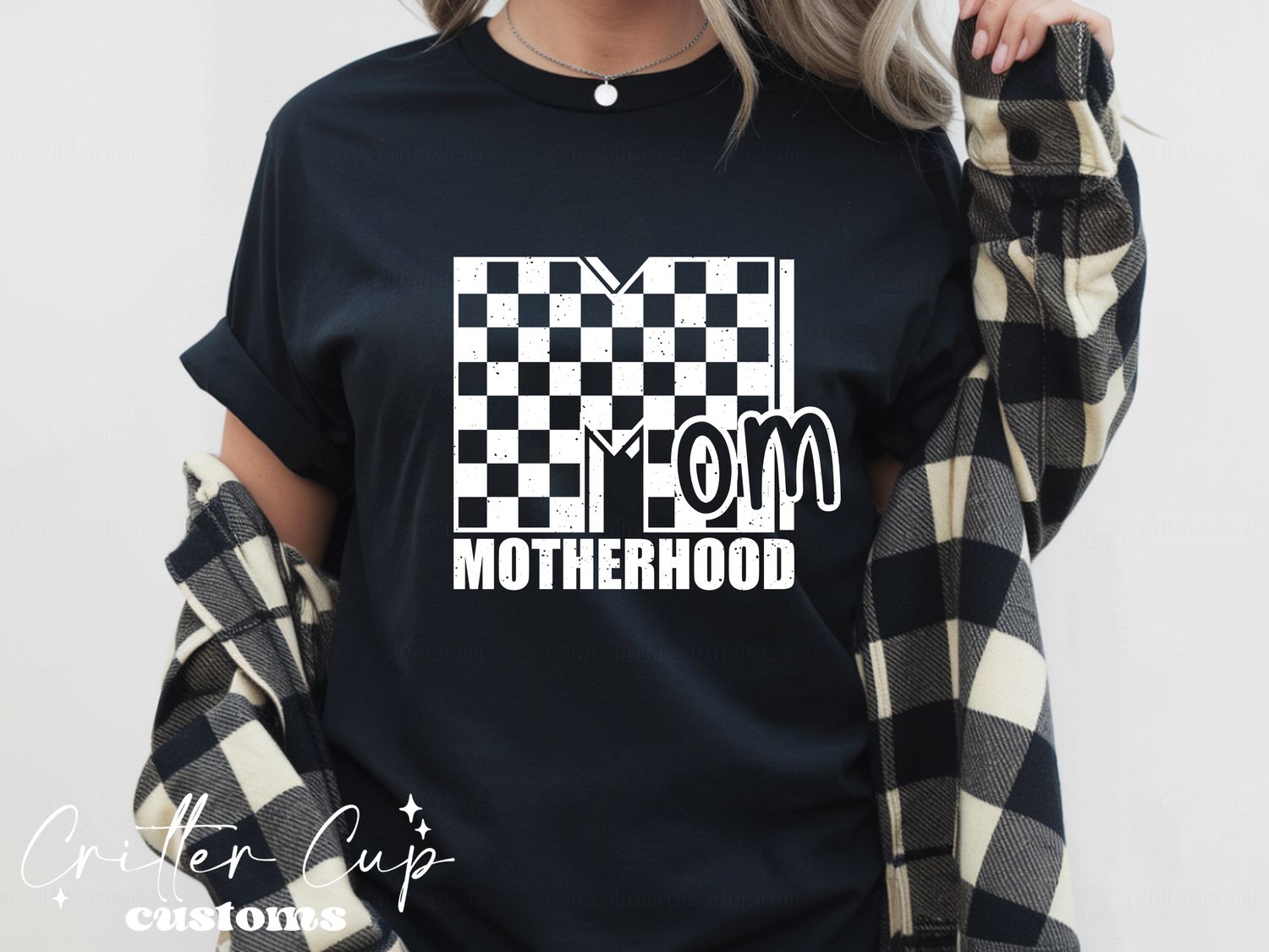 Retro Checkered M "Motherhood" T-shirt