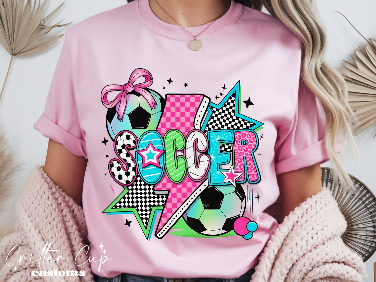 Retro Neon Soccer T-Shirt