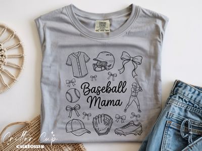 Coquette Baseball Mama T-shirt
