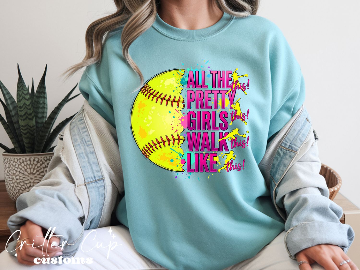 Neon Softball "All the Pretty Girls Walk Like This" T-Shirt
