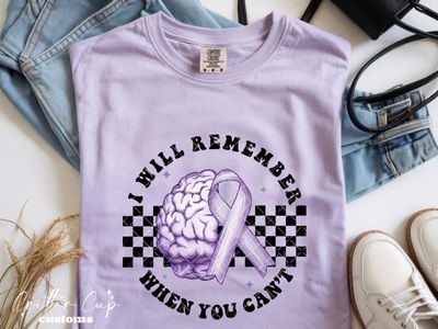 Alzheimer's Awarness - I Will Remember  T-shirt
