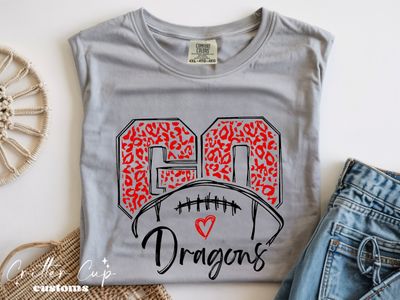 Leopard "Go" Dragons Football T-Shirt
