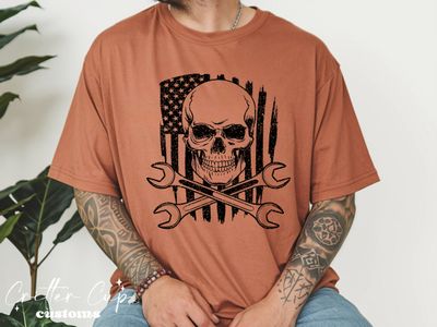 Skull Flag Mechanic T-shirt