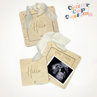 Surprise Baby Announcement, Personalized Laser Engraved Ultrasound Baby Frame Gift