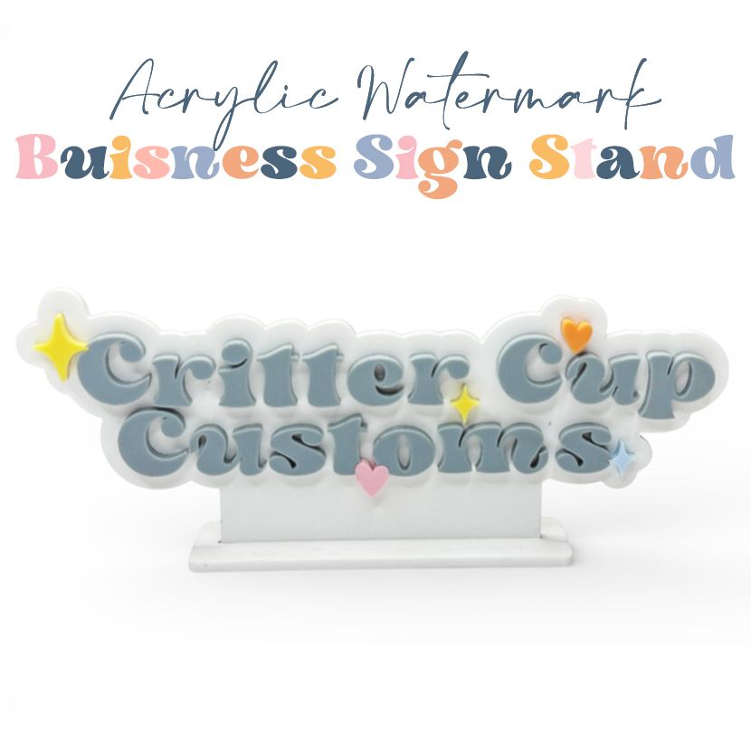 Custom Business Sign, Standing 3d Watermark, Photo Prop, Acrylic Watermark