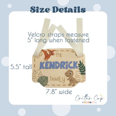 Personalized Stroller Name Tag, Dinosaur Stroller Tag