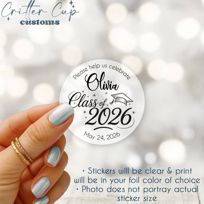 Graduation Clear Foil Stickers