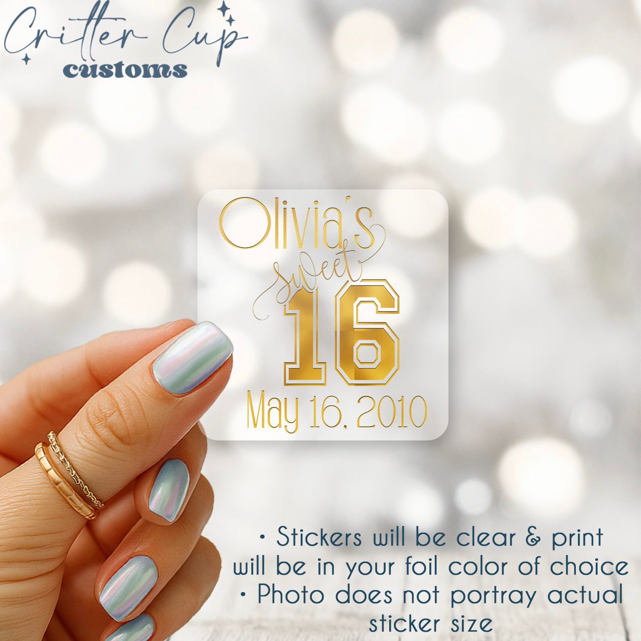 Personalized Sweet 16 Birthday Stickers