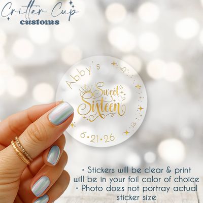 Personalized 16th Birthday Stickers