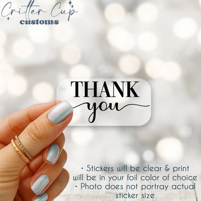 Elegant Clear Foil Thank you Stickers