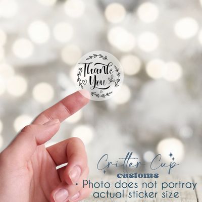 Rustic Clear Foil Thank you Stickers