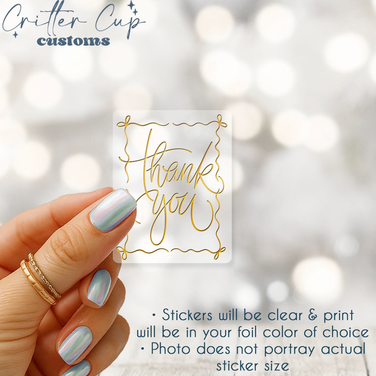 Coquette Foil Thank you Stickers