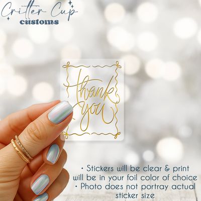 Coquette Foil Thank you Stickers