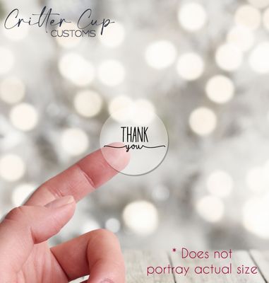 Simplistic Clear Foil Thank you Stickers