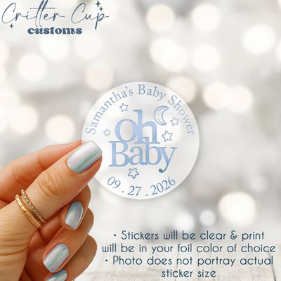 Personalized Oh Baby Shower Stickers