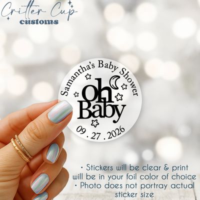 Personalized Oh Baby Shower Stickers