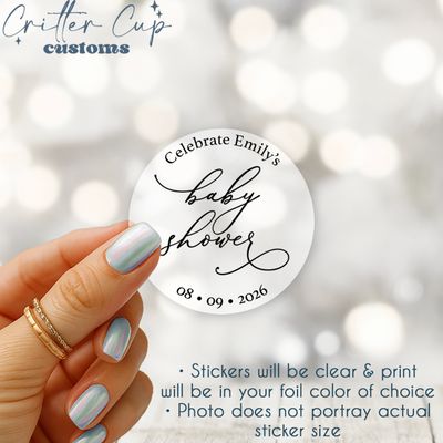 Personalized Minimalist Baby Shower Stickers