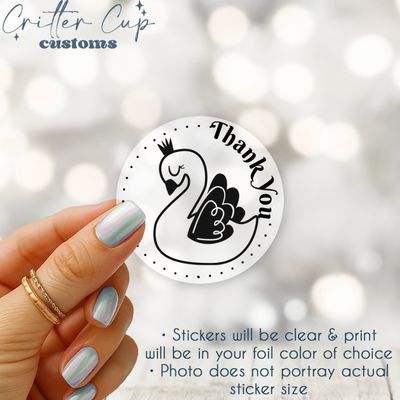 Swan Baby Shower Thank You Stickers