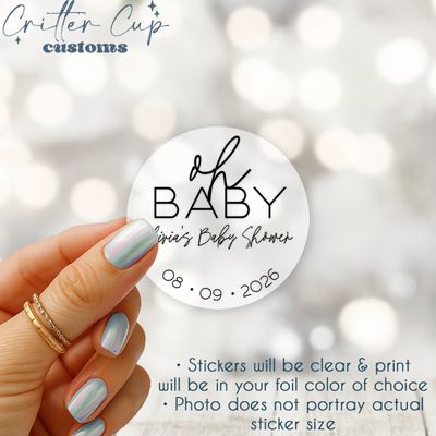 Personalized Elegant Baby Shower Stickers