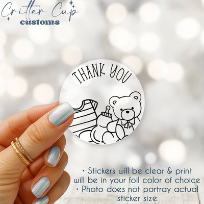 Baby Shower Bear Thank You Stickers