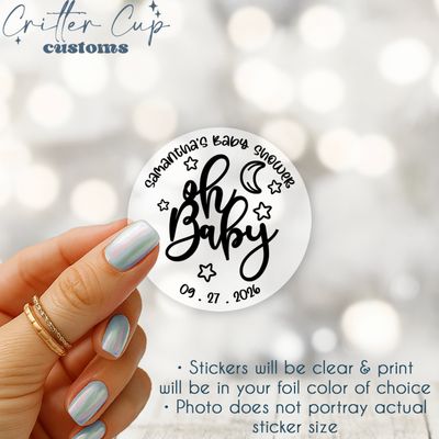 Personalized Oh Baby Shower Stickers