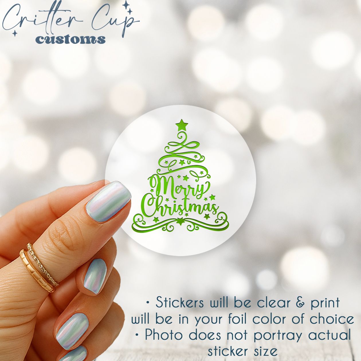 Merry Christmas Tree Stickers