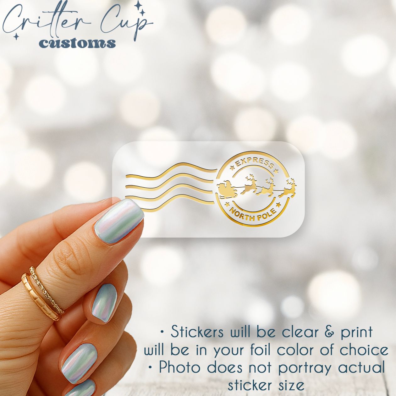 North Pole Mail Stamp Christmas Stickers