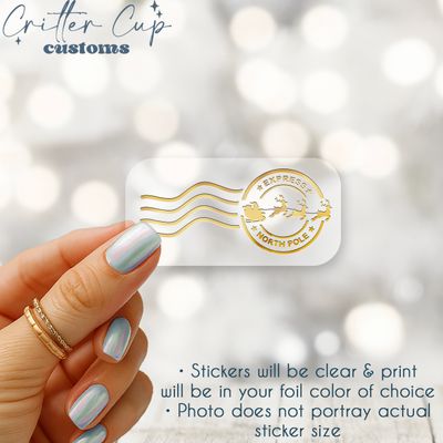 North Pole Mail Stamp Christmas Stickers