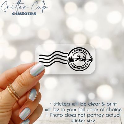 North Pole Mail Stamp Christmas Stickers