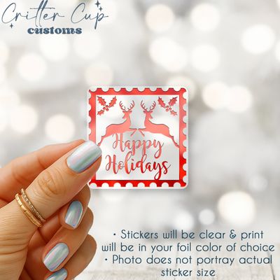 Happy Holiday Stamp Christmas Stickers