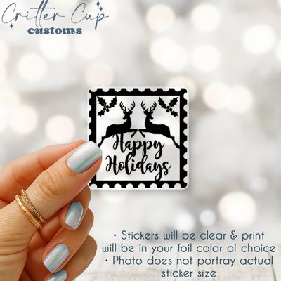 Happy Holiday Stamp Christmas Stickers