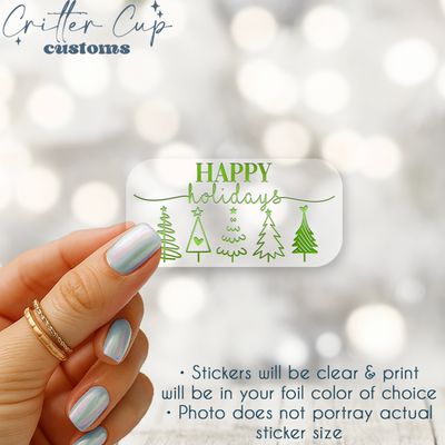 Happy Holidays Christmas Tree Stickers