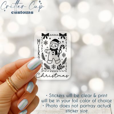Gingerbread Man Merry Christmas Stickers