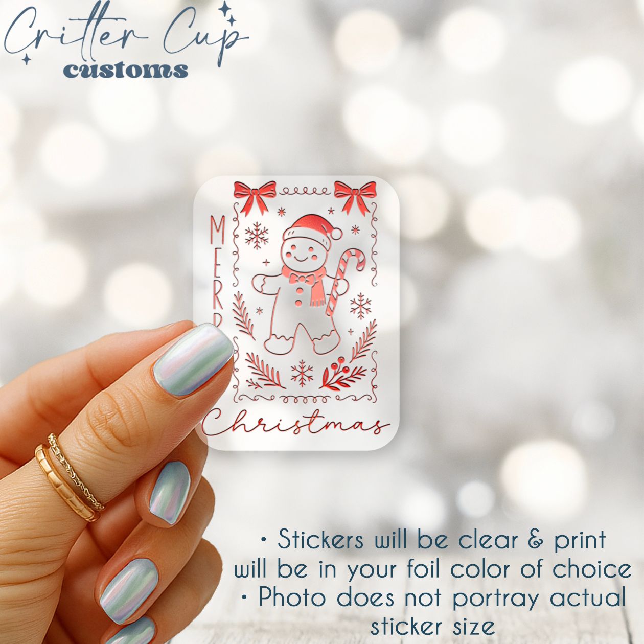 Gingerbread Man Merry Christmas Stickers