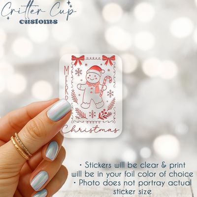 Gingerbread Man Merry Christmas Stickers