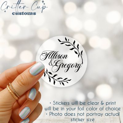 Elegant Minimalist Wedding Invitation Stickers