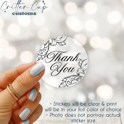 Filagree Thank You  Stickers