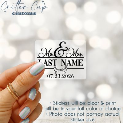 Elegant Rectangular Wedding Invitation Stickers