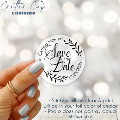 Elegant Minimalist Save the Date Stickers