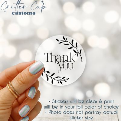 Modern Minimalist Wedding Thank You Stickers
