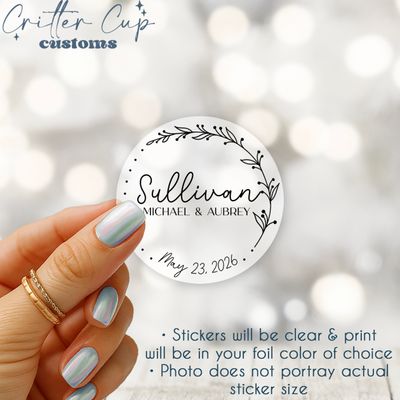 Elegant Rustic Wedding Invitation Stickers